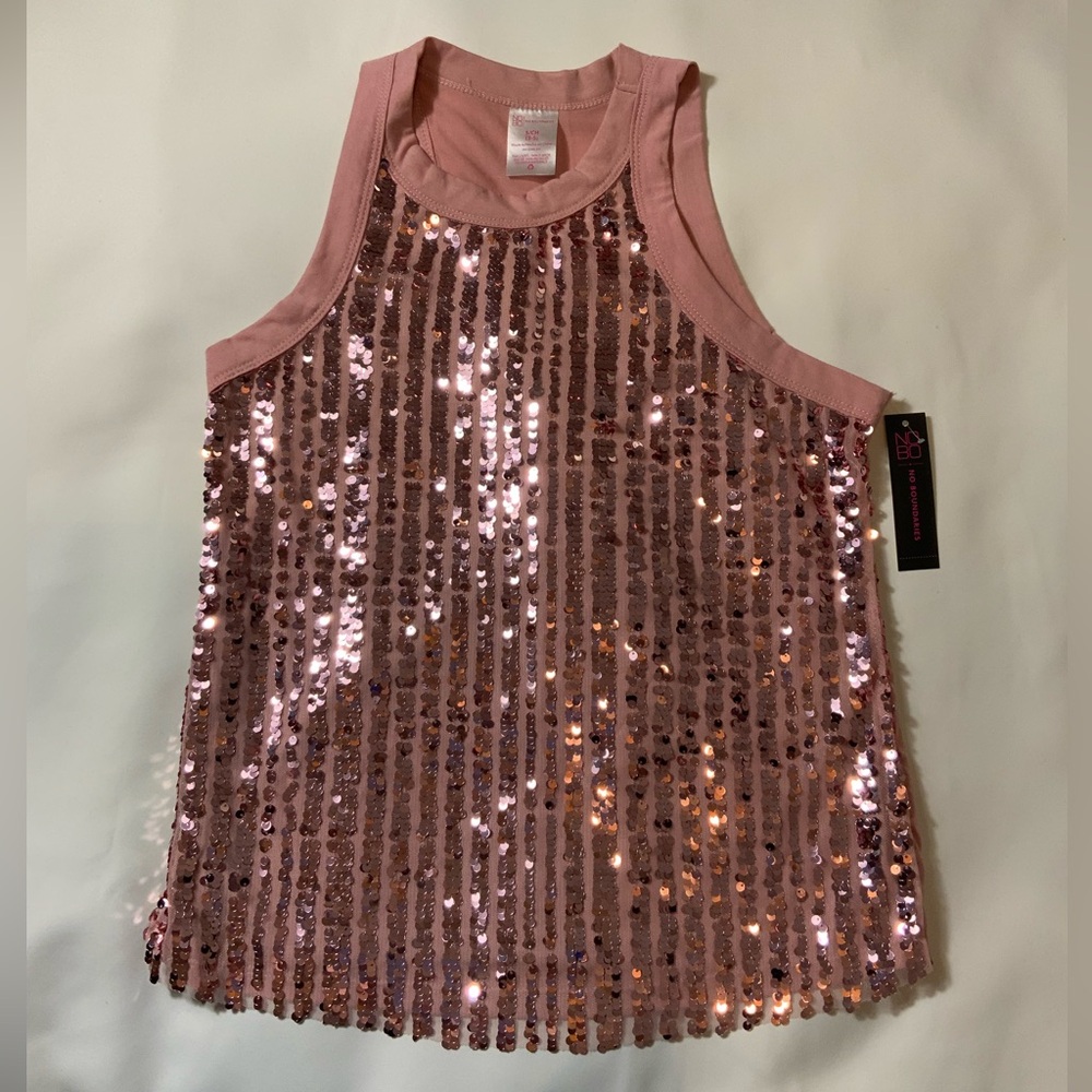 No Boundaries Pink Sequin Tank Top